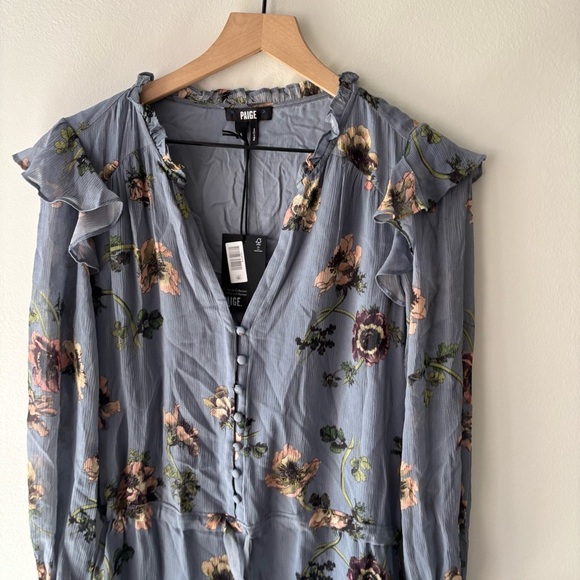 Paige Pomello Long Sleeve Silk Minidress Sz S NWT - Picture 6 of 9